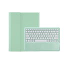 T800B Pen Slot Detachable Bluetooth Keyboard Leather Tablet Case For Samsung Galaxy Tab S8+/S7+/S7 FE(Mint Green)