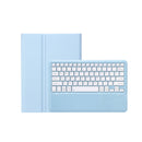 T800B Pen Slot Detachable Bluetooth Keyboard Leather Tablet Case For Samsung Galaxy Tab S8+/S7+/S7 FE(Sky Blue)