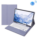T800B Pen Slot Detachable Bluetooth Keyboard Leather Tablet Case For Samsung Galaxy Tab S8+/S7+/S7 FE(Purple)