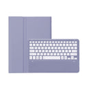 T800B Pen Slot Detachable Bluetooth Keyboard Leather Tablet Case For Samsung Galaxy Tab S8+/S7+/S7 FE(Purple)