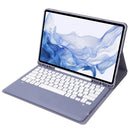 T800B Pen Slot Detachable Bluetooth Keyboard Leather Tablet Case For Samsung Galaxy Tab S8+/S7+/S7 FE(Purple)