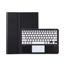 T800B-A Touch Pad Detachable Bluetooth Keyboard Leather Tablet Case For Samsung Galaxy Tab S8+/S7+/S7 FE(Black)