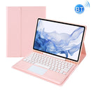 T800B-A Touch Pad Detachable Bluetooth Keyboard Leather Tablet Case For Samsung Galaxy Tab S8+/S7+/S7 FE(Pink)