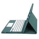 T800B-A Touch Pad Detachable Bluetooth Keyboard Leather Tablet Case For Samsung Galaxy Tab S8+/S7+/S7 FE(Dark Green)