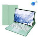 T800B-A Touch Pad Detachable Bluetooth Keyboard Leather Tablet Case For Samsung Galaxy Tab S8+/S7+/S7 FE(Mint Green)