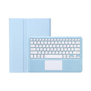 T800B-A Touch Pad Detachable Bluetooth Keyboard Leather Tablet Case For Samsung Galaxy Tab S8+/S7+/S7 FE(Sky Blue)
