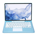 T800B-A Touch Pad Detachable Bluetooth Keyboard Leather Tablet Case For Samsung Galaxy Tab S8+/S7+/S7 FE(Sky Blue)