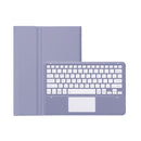 T800B-A Touch Pad Detachable Bluetooth Keyboard Leather Tablet Case For Samsung Galaxy Tab S8+/S7+/S7 FE(Purple)