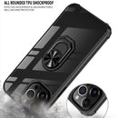 Transparent TPU + Acrylic Ring Holder Phone Case For iPhone 14 Max (Black)