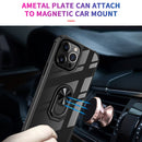 Transparent TPU + Acrylic Ring Holder Phone Case For iPhone 14 Max (Black)