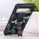 For Google Pixel 6a Camouflage Armor TPU + PC Magnetic Holder Phone Case(Light Blue)