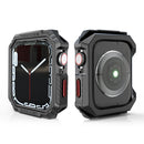 Carbon Fiber Contrast Color Protective Case For Apple Watch Series 7 41mm(Red)