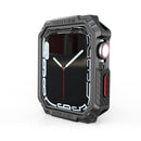 Carbon Fiber Contrast Color Protective Case For Apple Watch Series 7 41mm(Red)