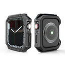 Carbon Fiber Contrast Color Protective Case For Apple Watch Series 7 45mm(Pewter)