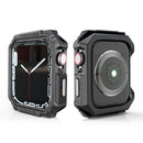 Carbon Fiber Contrast Color Protective Case For Apple Watch Series 7 45mm(Silver)