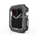 Carbon Fiber Contrast Color Protective Case For Apple Watch Series 7 45mm(Silver)