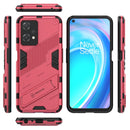 For OnePlus Nord CE 2 Lite 5G/Realme 9 Pro Punk Armor 2 in 1 Shockproof Phone Case with Invisible Holder(Light Red)
