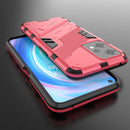 For OnePlus Nord CE 2 Lite 5G/Realme 9 Pro Punk Armor 2 in 1 Shockproof Phone Case with Invisible Holder(Light Red)