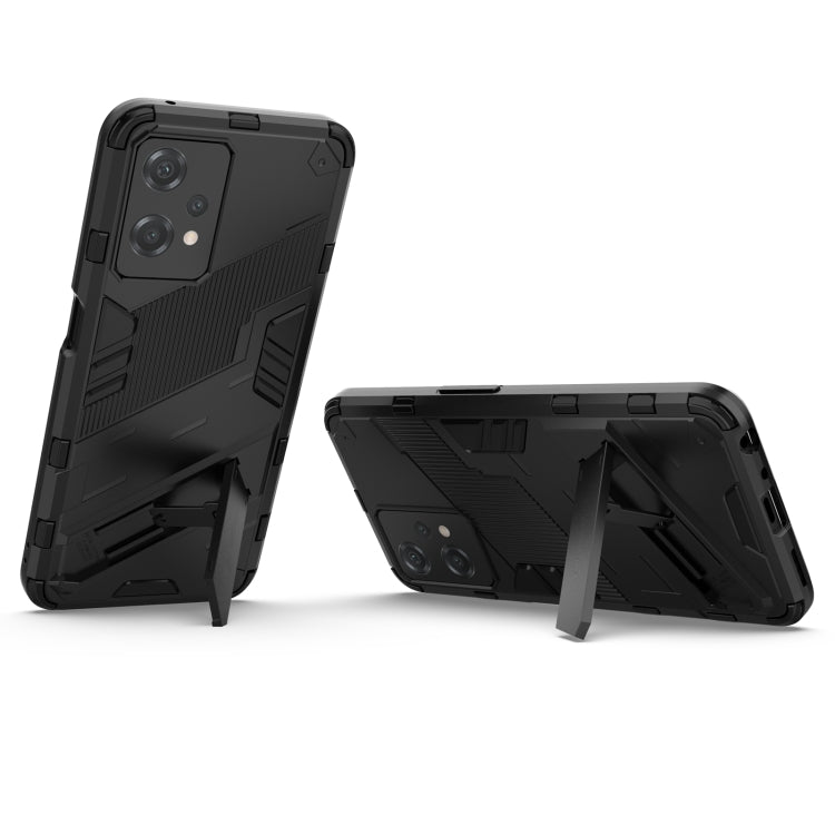 For OnePlus Nord CE 2 Lite 5G/Realme 9 Pro Punk Armor 2 in 1 Shockproof Phone Case with Invisible Holder(Black)