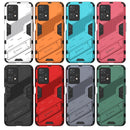 For OnePlus Nord CE 2 Lite 5G/Realme 9 Pro Punk Armor 2 in 1 Shockproof Phone Case with Invisible Holder(Light Red)
