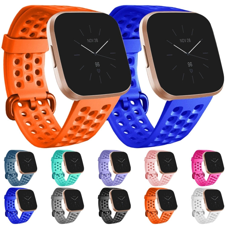 For FITBIT Versa 2 Breathable Silicone Watch Band(White)