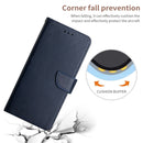Genuine Leather Fingerprint-proof Horizontal Flip Phone Case For iPhone 14 Pro Max (Blue)