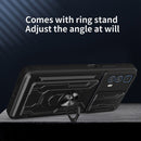 For Motorola Edge 20 Pro Sliding Camshield TPU+PC Phone Case with Card Slot(Dark Green)