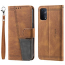 For OPPO A54 4G Splicing Leather Phone Case(Brown)