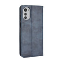 For Motorola Moto E32 4G Magnetic Buckle Retro Texture Leather Phone Case(Blue)