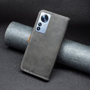 For Xiaomi 12 Pro Color Matching Double Sewing Thread Leather Phone Case(Black)
