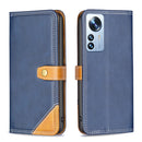 For Xiaomi 12 Pro Color Matching Double Sewing Thread Leather Phone Case(Blue)