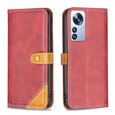 For Xiaomi 12 Pro Color Matching Double Sewing Thread Leather Phone Case(Red)