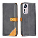 For Xiaomi 12 Color Matching Double Sewing Thread Leather Phone Case(Black)