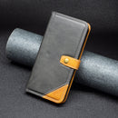 For Xiaomi 12 Color Matching Double Sewing Thread Leather Phone Case(Black)