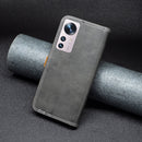 For Xiaomi 12 Color Matching Double Sewing Thread Leather Phone Case(Black)