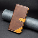 For Xiaomi 12 Color Matching Double Sewing Thread Leather Phone Case(Brown)