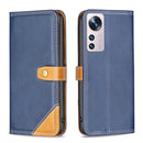 For Xiaomi 12 Color Matching Double Sewing Thread Leather Phone Case(Blue)