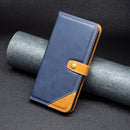 For Xiaomi 12 Color Matching Double Sewing Thread Leather Phone Case(Blue)