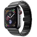 One-bead Steel Butterfly Buckle Watch Band For Apple Watch Series 8&7 45mm / SE 2&6&SE&5&4 44mm / 3&2&1 42mm(Black)