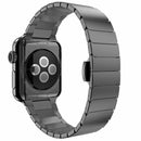 One-bead Steel Butterfly Buckle Watch Band For Apple Watch Series 8&7 45mm / SE 2&6&SE&5&4 44mm / 3&2&1 42mm(Black)