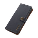 KHAZNEH Custer Genuine Leather RFID Phone Case For iPhone 14 Pro Max (Blue)
