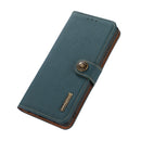 KHAZNEH Custer Genuine Leather RFID Phone Case For iPhone 14 Pro Max (Green)