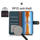 KHAZNEH Custer Genuine Leather RFID Phone Case For iPhone 14 Pro Max (Green)