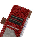 Crocodile Top Layer Cowhide Leather Phone Case For iPhone 14 Pro Max (Red)