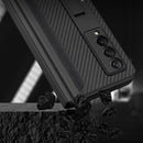 For Samsung Galaxy Z Fold3 5G GKK Magnetic Hinge Plain Leather Phone Flip Case with Pen Box(Mist Gold)