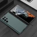 For Samsung Galaxy S22 Ultra 5G GKK Ultra-thin Skin Feel Phone Case with Stylus(Forest Green)