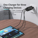 awei PD9 65W Dual Type-C / USB-C + USB GaN Fast Charging Travel Charger, EU Plug(Black)