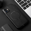 Magsafe Magnetic Leather Phone Case For iPhone 13 Pro Max(Black)