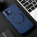 Magsafe Magnetic Leather Phone Case For iPhone 12 Pro(Blue)