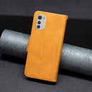 For Motorola Moto E32 4G / Moto E32s Lambskin Texture Pure Color Leather Phone Case(Yellow)